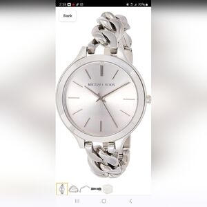 Michael Kors Slim Runway White Dial Stainless Steel Ladies Watch MK3279